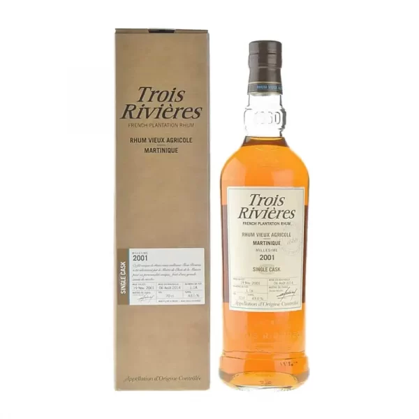 TROIS RIVIÈRES - RHUM HORS D'ÂGE - SINGLE CASK - MILLÉSIME 2001 - MEB 2013 - FÛT 15-26 - 50CL - 43°